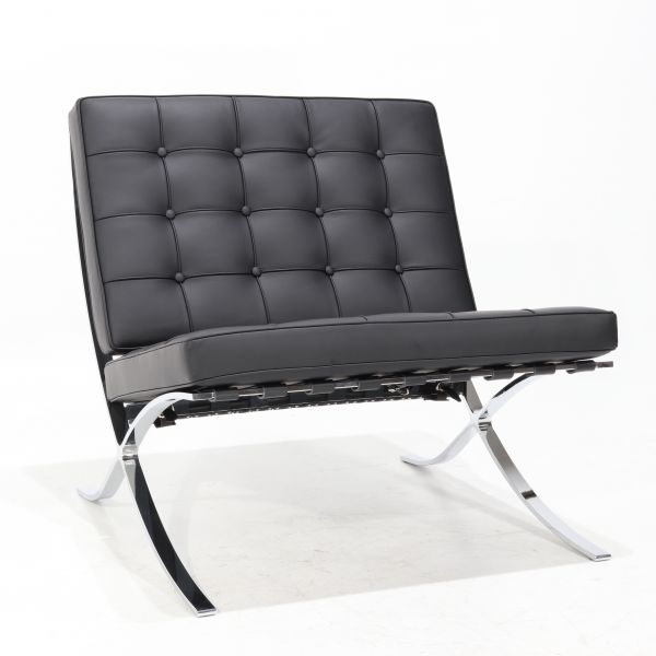 BARCELONA ARMCHAIR LEATHER P.F. COL BLACK