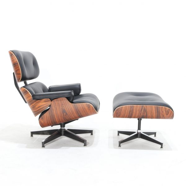 LOUNGE CHAIR E OTTOMAN VERSIONE XL IN STILE EAMES