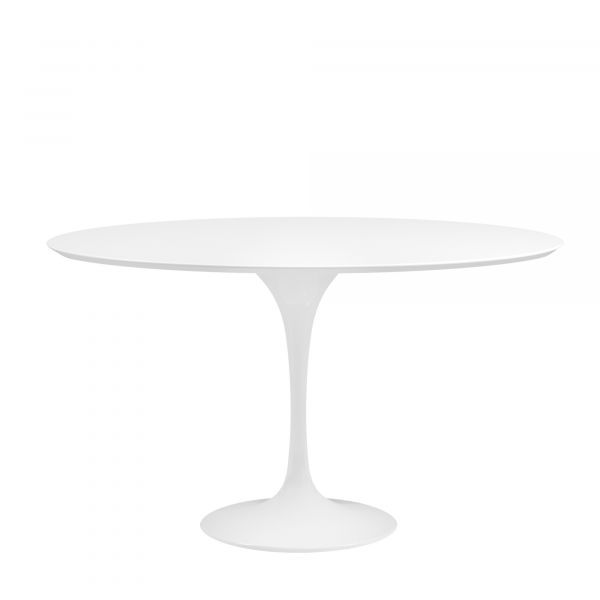 SAARINEN OVAL OR ROUND TULIP TABLE  TABLE  WITH ABSOLUTE WHITE QUARTZ TOP