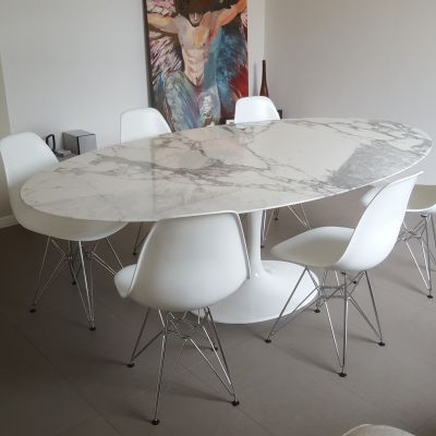 TAVOLO TULIP SAARINEN TABLE DESIGN BAUHAUS MARMO ARABESCATO